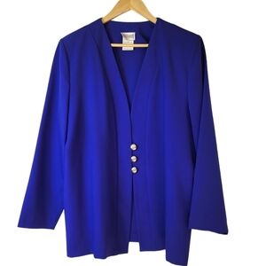 Vintage D'Allairds Button Down Blazer with Shoulder Pads Purple